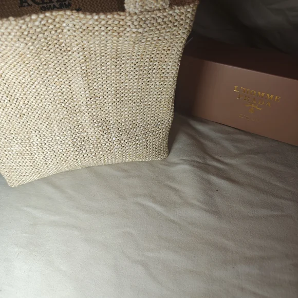 Authentic Prada Milano Raffia Tote Bag - NWB - Picture 5 of 8